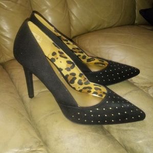 Christian Siriano heels. Black and gold.